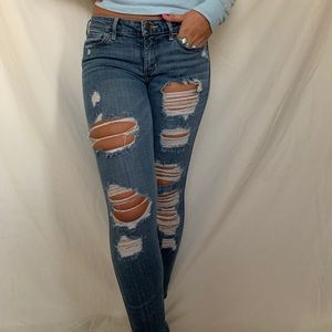 Women's Hollister Super Skinny Ripped Jeans
